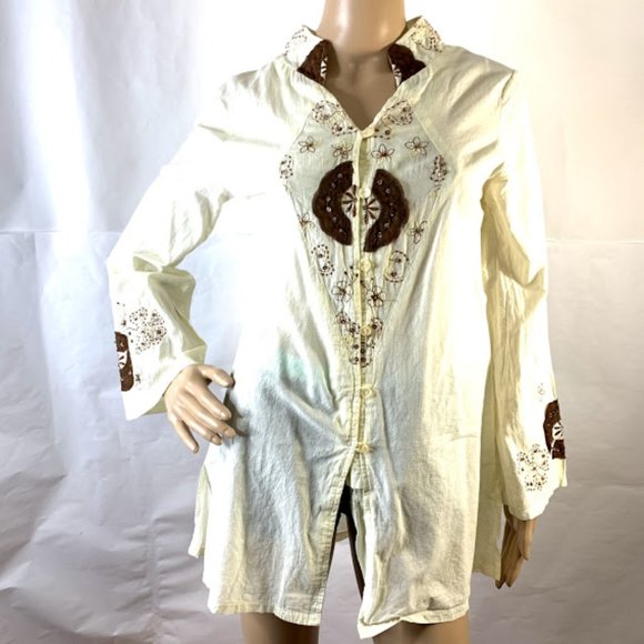 R Gashion Tunic Top Embroidered Floral - Picture 1 of 10
